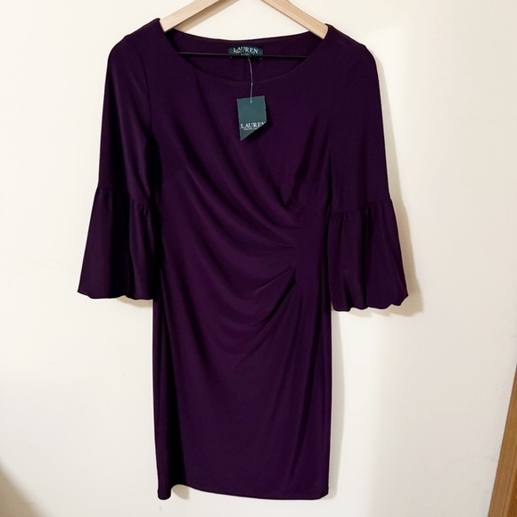 Lauren Ralph Lauren Dresses & Skirts - NWT Lauren Ralph Lauren Purple Sheath Long Sleeve Dress Size 4 Office Business